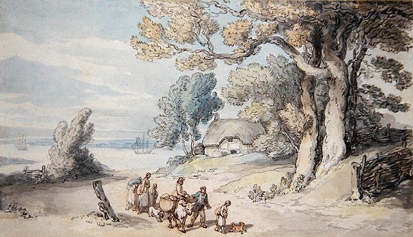 Näkymä Wightin saarelle (akvarelli paperille) tekijältä Thomas Rowlandson