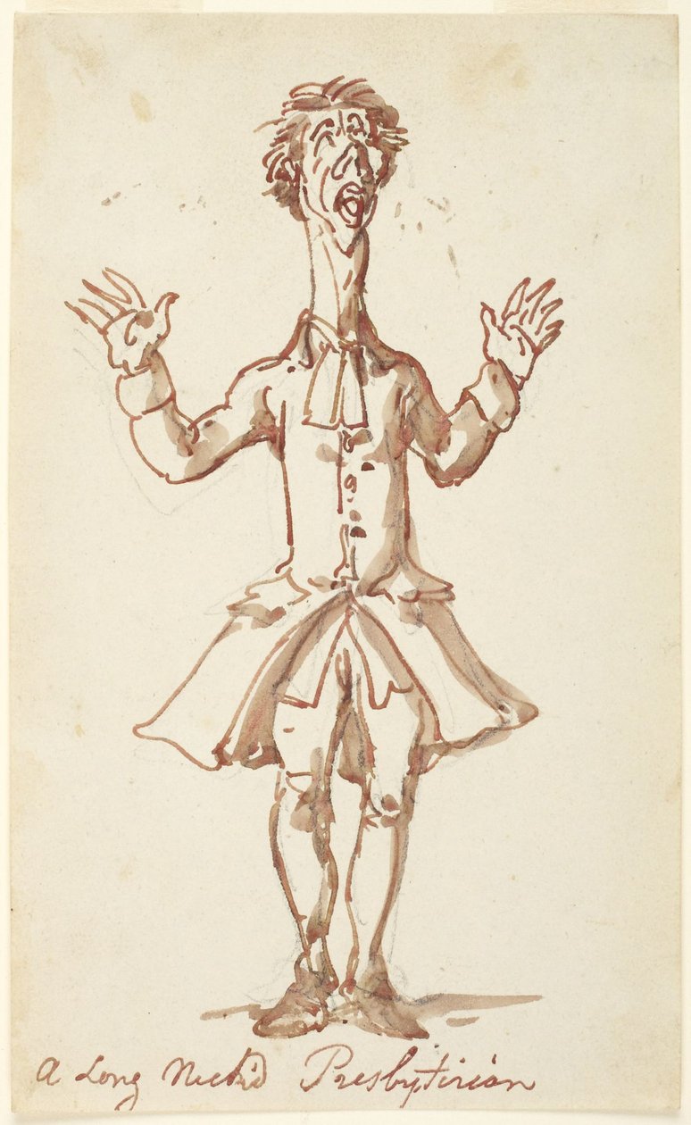 Pitkäkaulainen presbyteeri tekijältä Thomas Rowlandson