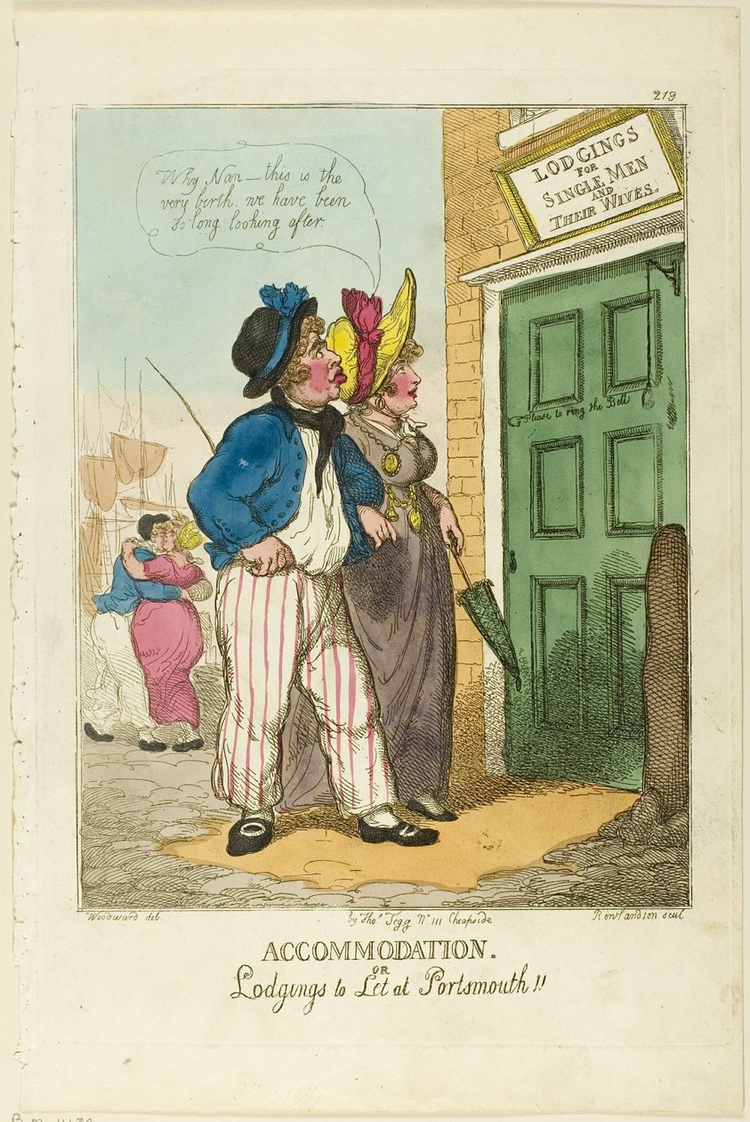 Majoitus tai majoitus Portsmouthissa tekijältä Thomas Rowlandson