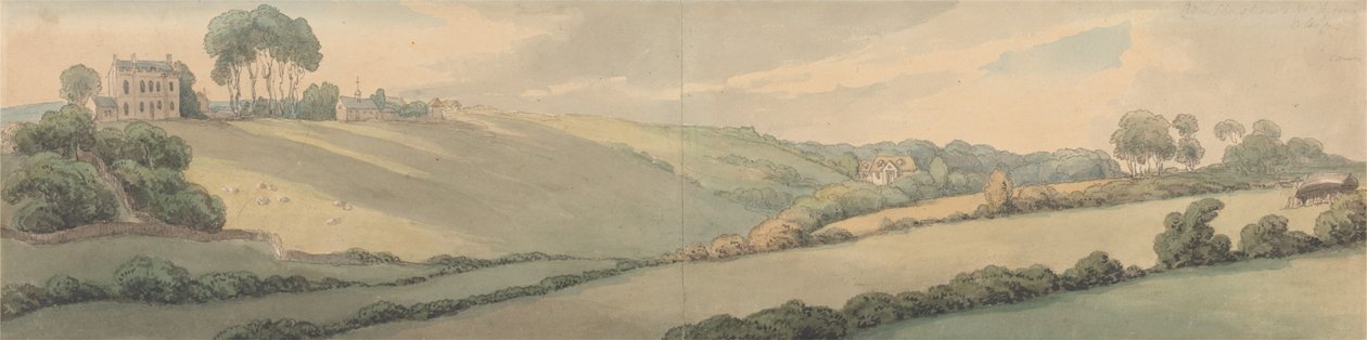 Amiraali Christianin ja herra Lysonin mökit, Cowes tekijältä Thomas Rowlandson