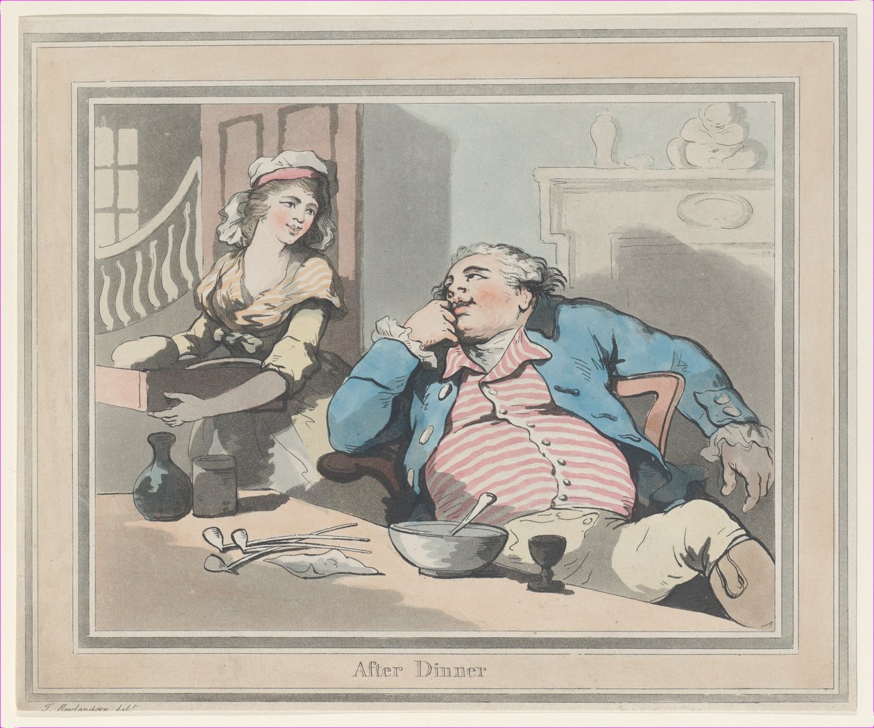 Illallisen jälkeen, 1790, 1790. tekijältä Thomas Rowlandson