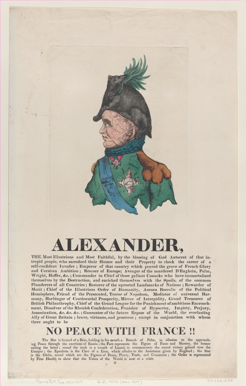Aleksanteri, huhtikuu 1814, huhtikuu 1814. tekijältä Thomas Rowlandson