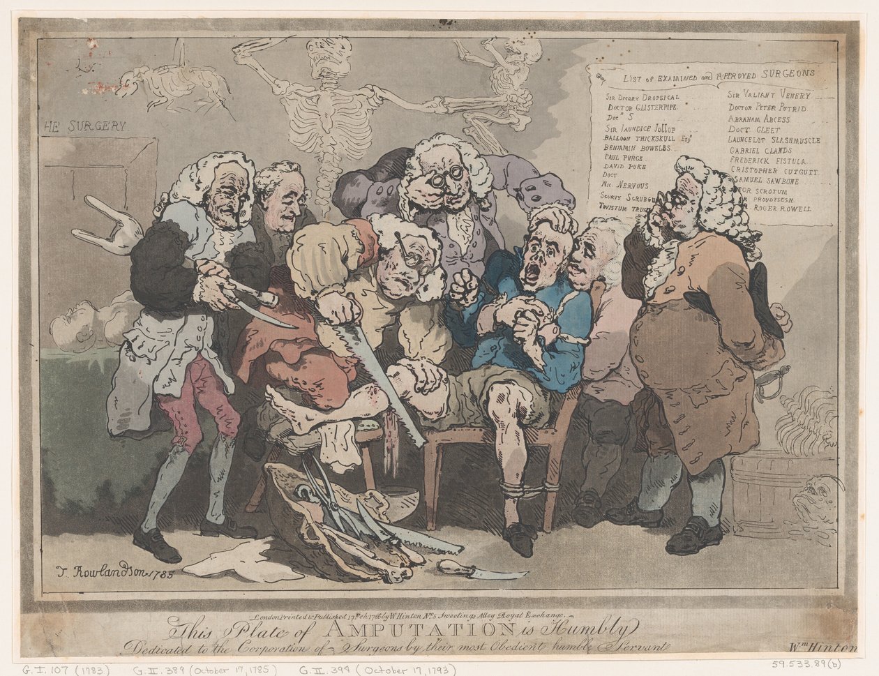 Amputaatio, 17. helmikuuta 1786, 17. helmikuuta 1786. tekijältä Thomas Rowlandson