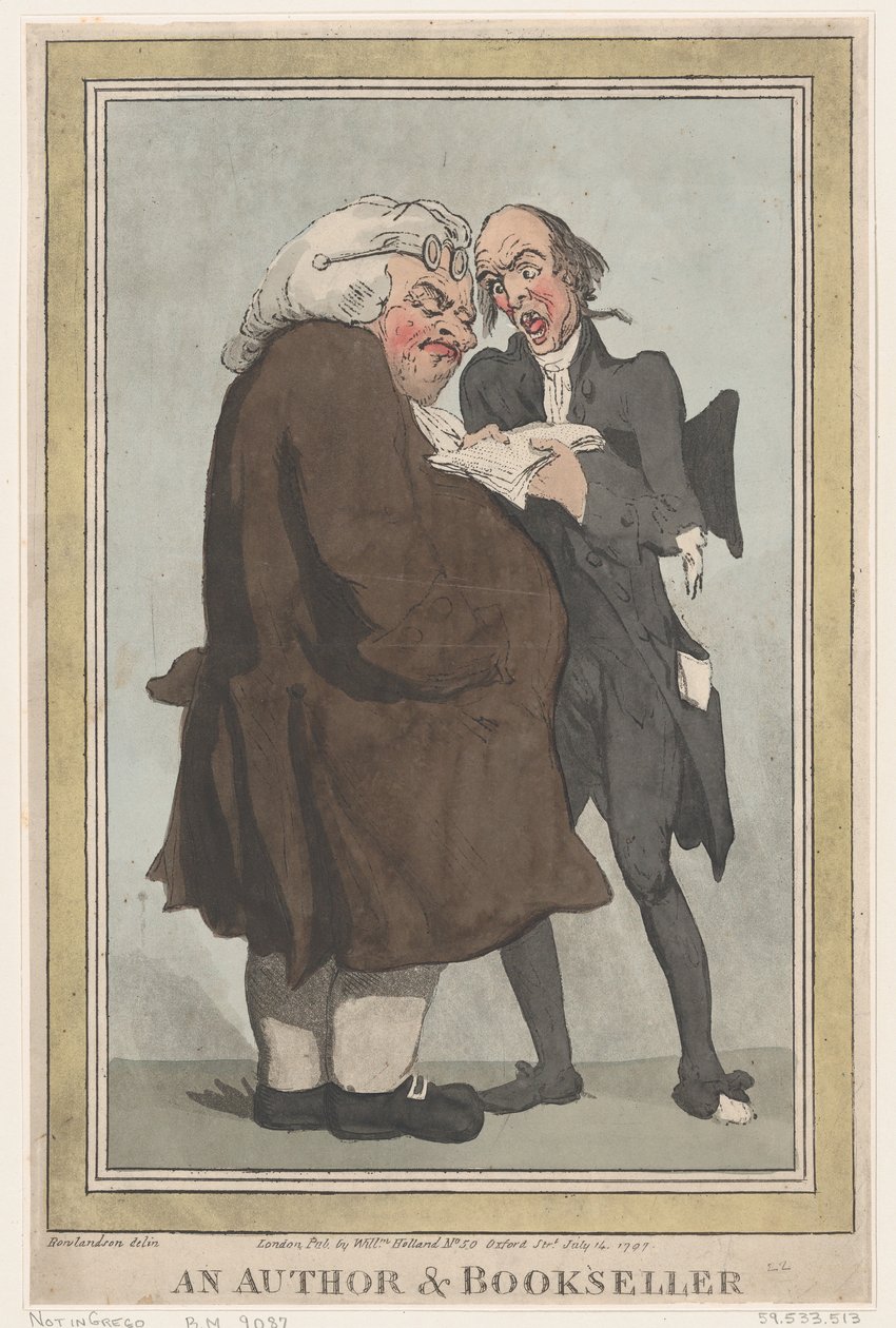 Kirjailija ja kirjakauppias, 14. heinäkuuta 1797, 14. heinäkuuta 1797. tekijältä Thomas Rowlandson