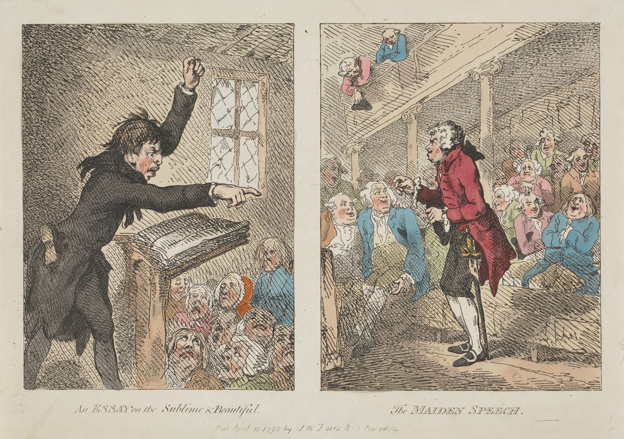 Essee ylevästä ja kauniista, Neidon puhe tekijältä Thomas Rowlandson