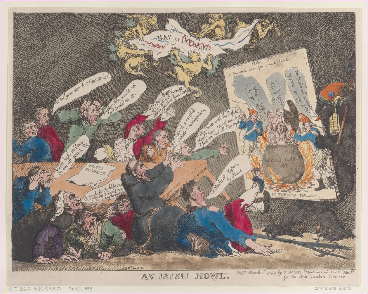 Irlantilainen huuto, 1. maaliskuuta 1799, 1. maaliskuuta 1799. tekijältä Thomas Rowlandson