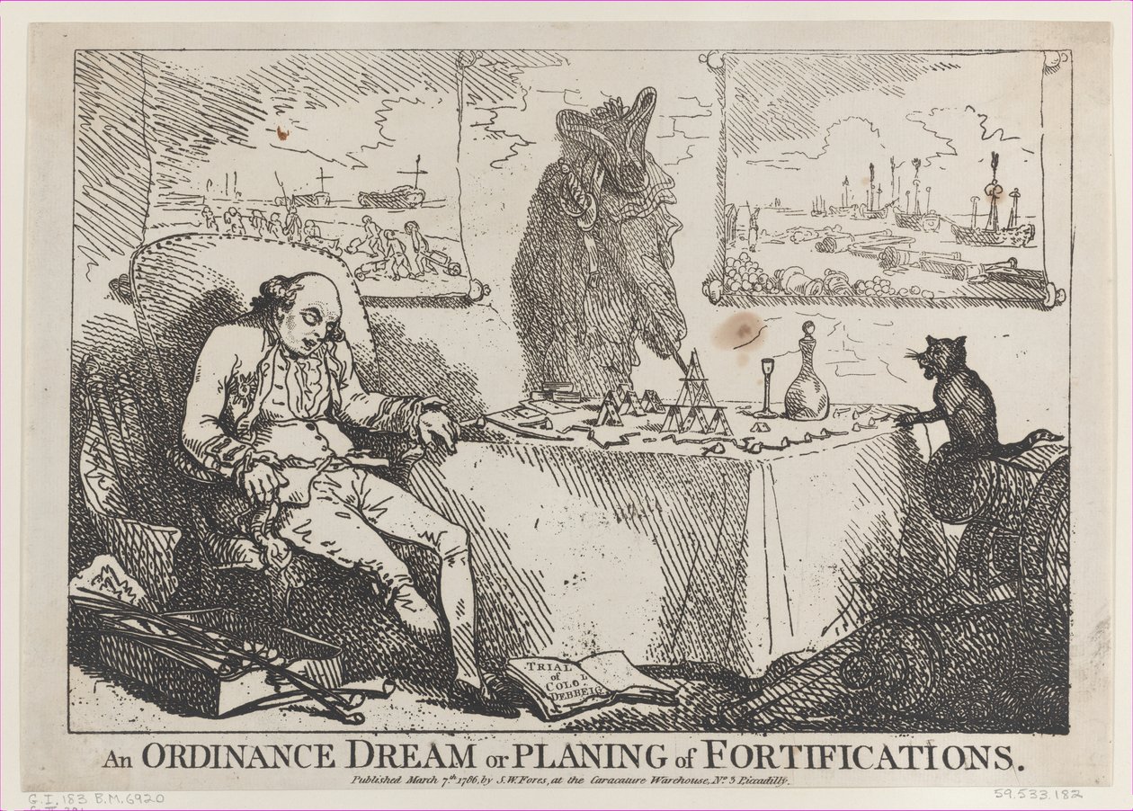 Määräysunelma tai linnoitusten suunnittelu, 7. maaliskuuta 1786, 7. maaliskuuta 1786. tekijältä Thomas Rowlandson