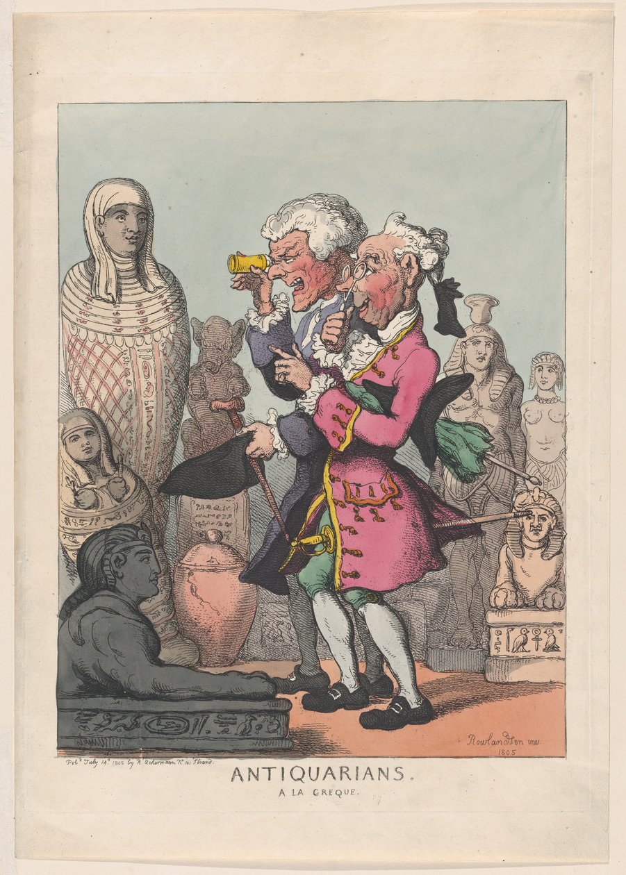 Antiquarians a la Greque, 14. heinäkuuta 1805, 14. heinäkuuta 1805. tekijältä Thomas Rowlandson