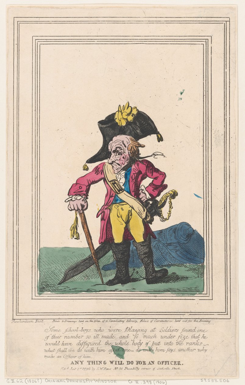 Upseerille kaikki sopii, 1. tammikuuta 1796, 1. tammikuuta 1796. tekijältä Thomas Rowlandson