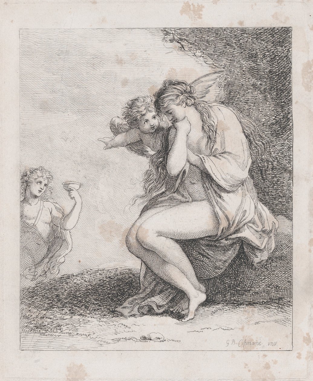 Ariadne Naxoksella Bacchuksen lähestyessä, n. 1790, n. 1790. tekijältä Thomas Rowlandson