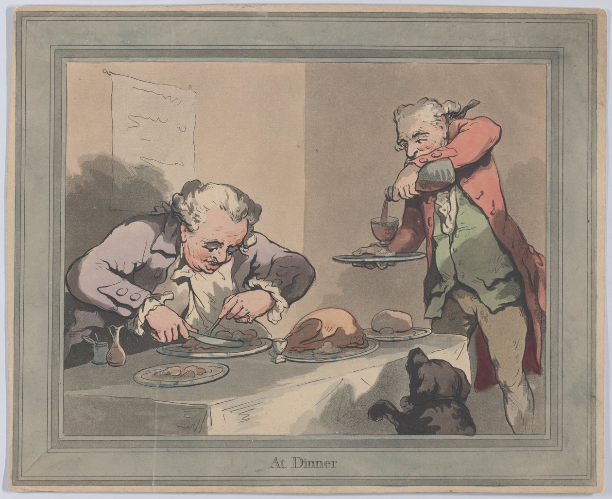 Päivällisellä, 1790, 1790. tekijältä Thomas Rowlandson