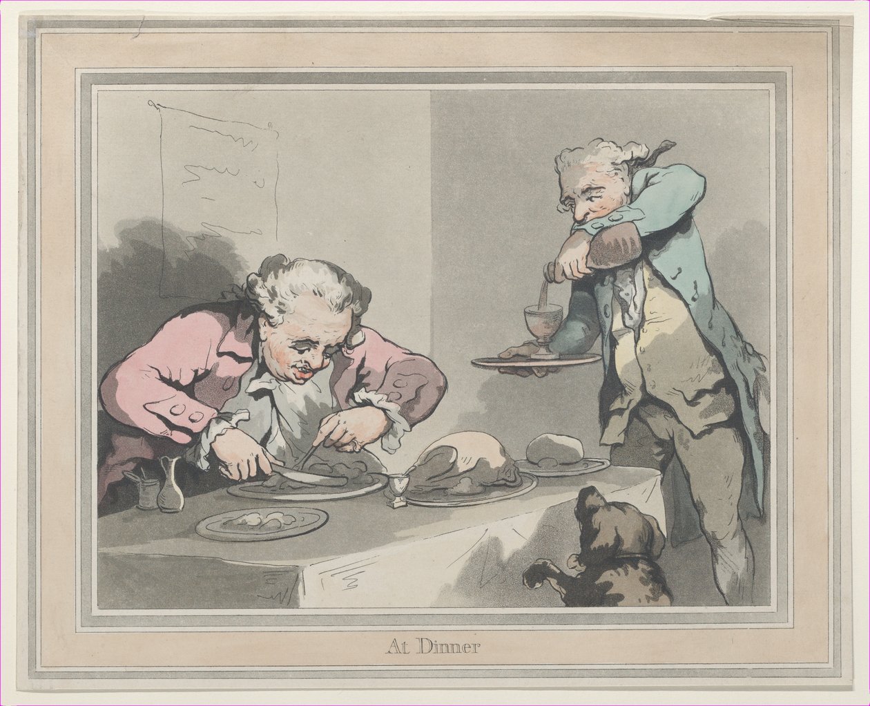 Päivällisellä, 1790, 1790. tekijältä Thomas Rowlandson