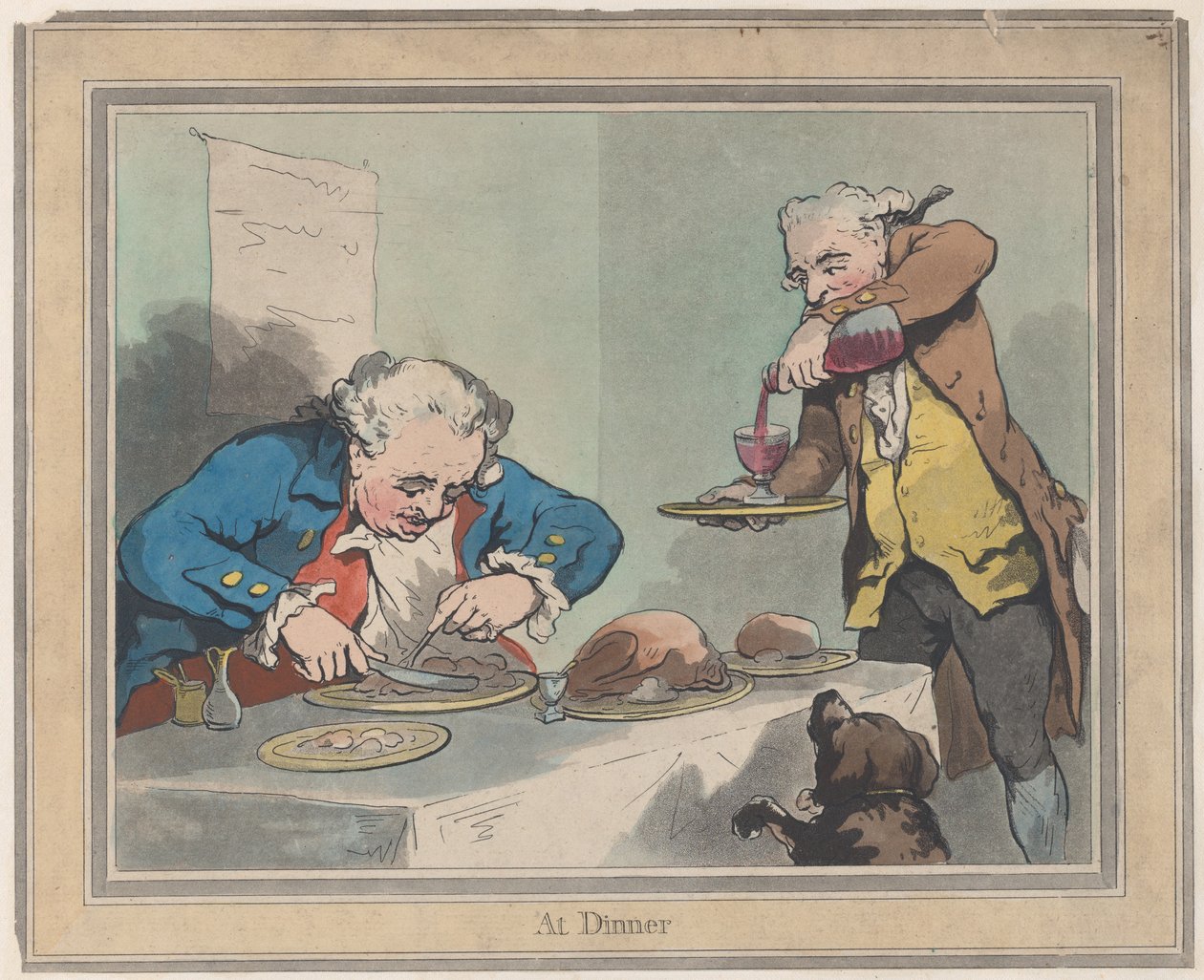 Päivällisellä, 5. marraskuuta 1792, 5. marraskuuta 1792. tekijältä Thomas Rowlandson