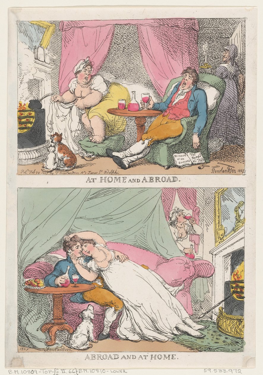 Kotona ja ulkomailla, ulkomailla ja kotona, 28. helmikuuta 1807., 28. helmikuuta 1807. tekijältä Thomas Rowlandson
