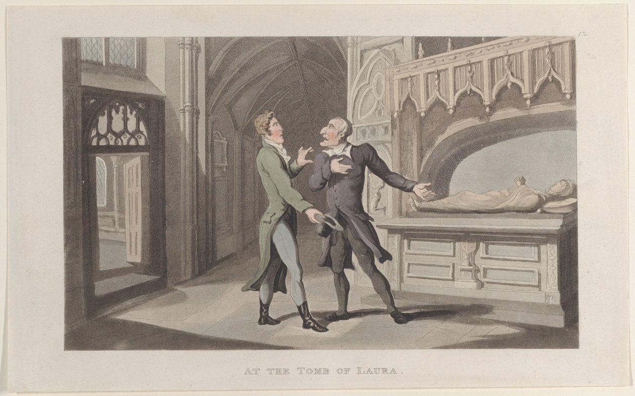Lauran haudalla, Journal of Sentimental Travels in the Southern Provinces of..., 1817-21. tekijältä Thomas Rowlandson