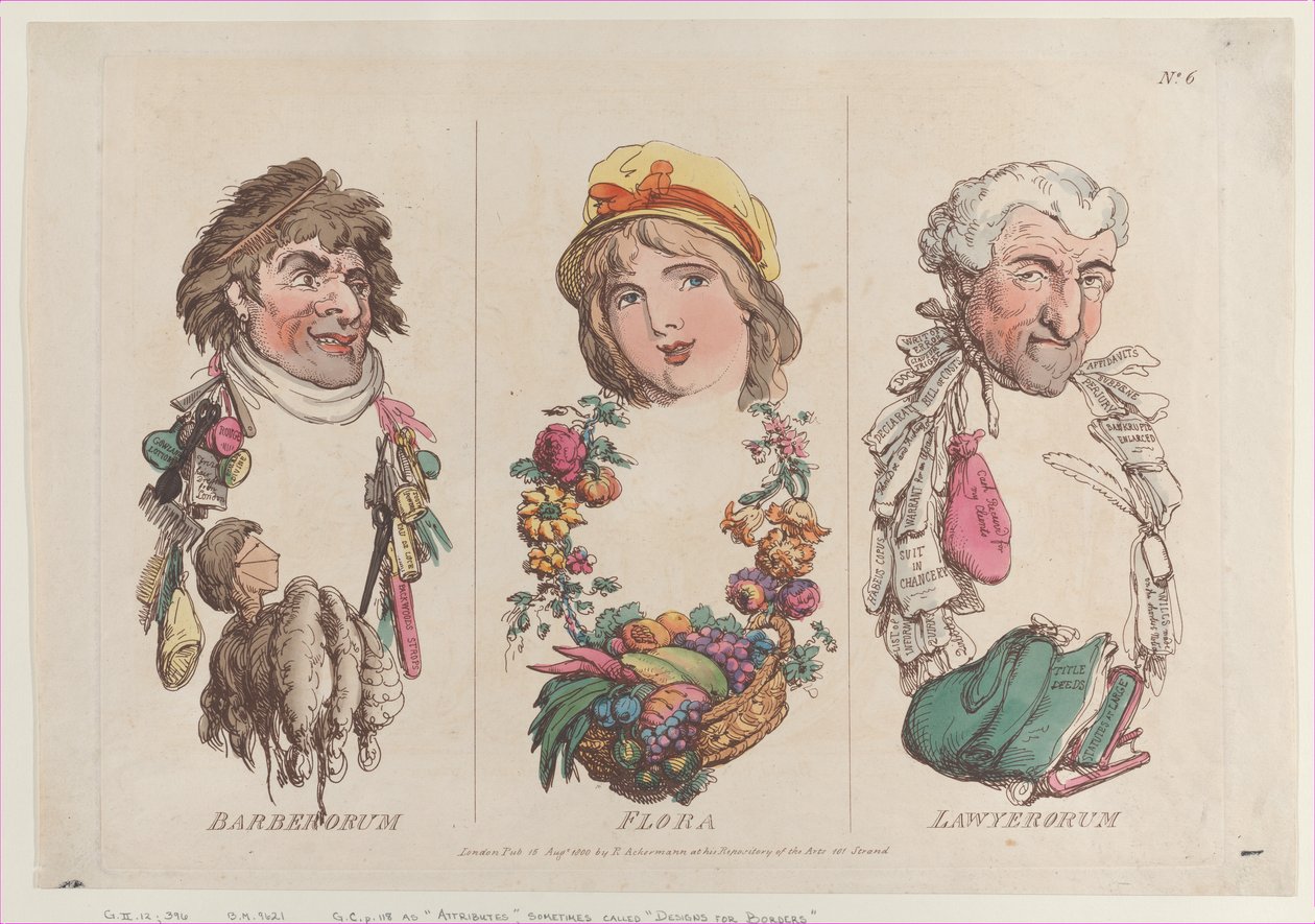 Barberorum, Flora, Lawyerorum, 15. elokuuta 1800, 15. elokuuta 1800. tekijältä Thomas Rowlandson