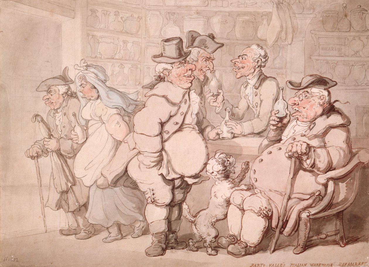 Barto Vallen italialainen varasto, Haymarket, Lontoo tekijältä Thomas Rowlandson