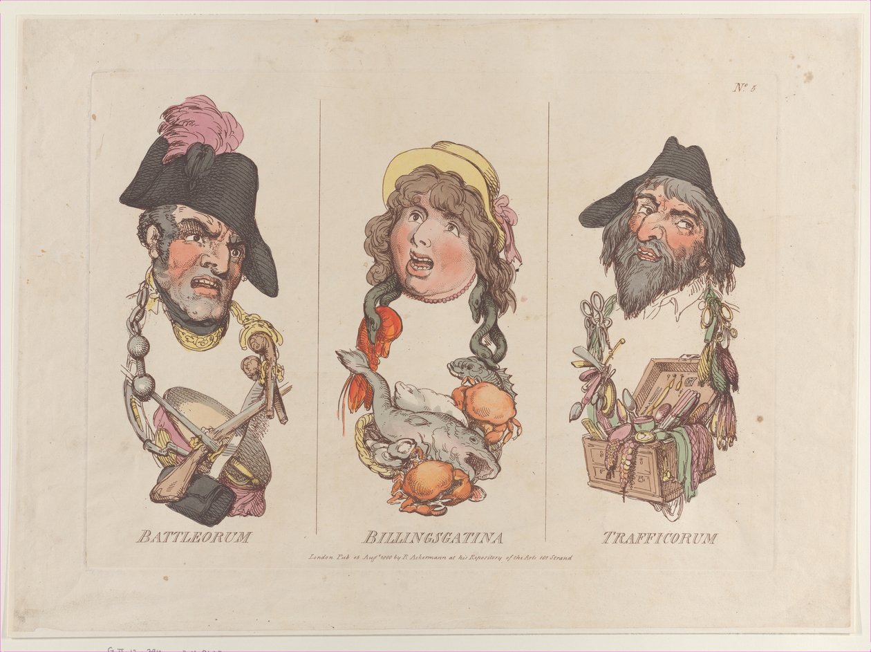 Battleorum, Billingsgatina, Trafficorum, 15. elokuuta 1800, 15. elokuuta 1800. tekijältä Thomas Rowlandson