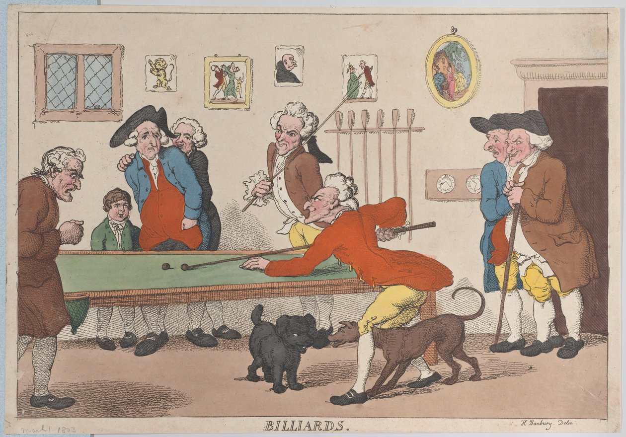 Biljardi, 1. maaliskuuta 1803, 1. maaliskuuta 1803. tekijältä Thomas Rowlandson