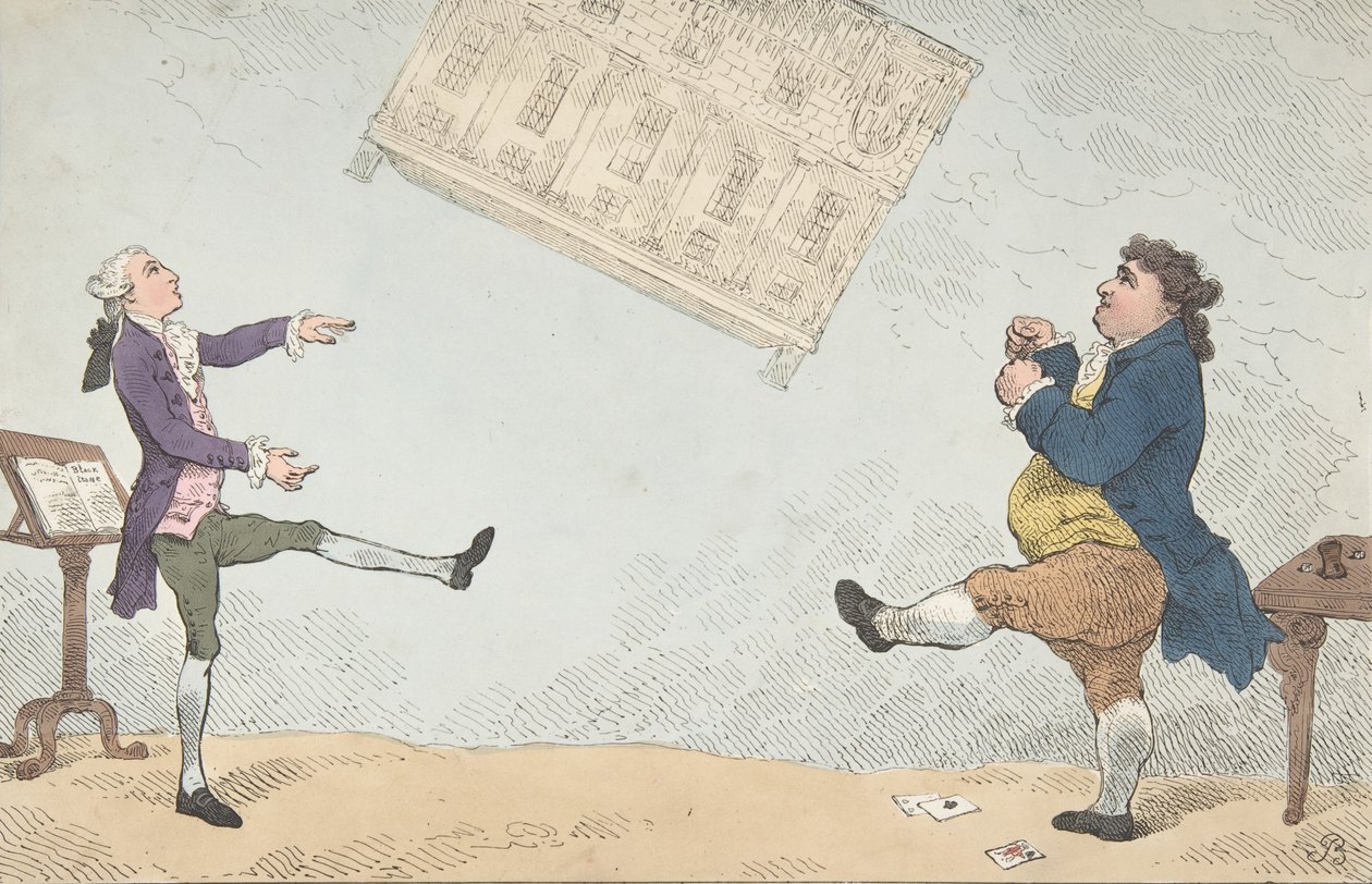 Billy Lackbeard ja Charley Blackbeard pelaamassa Footballissa 7. helmikuuta 1784, 7. helmikuuta 1784. tekijältä Thomas Rowlandson