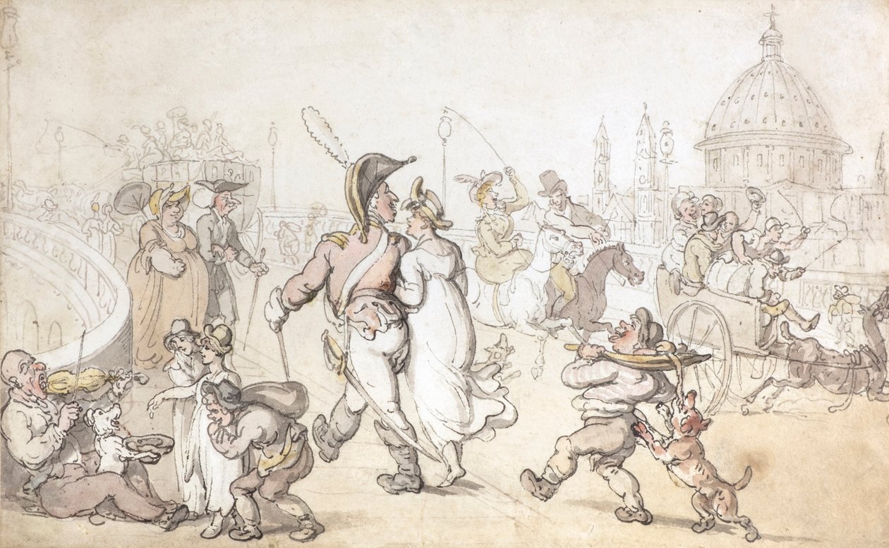 Blackfriarsin silta (akvarelli) tekijältä Thomas Rowlandson