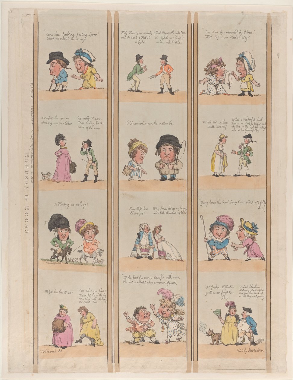 Borders for Rooms, Extravaganzas Plate 6, 2. toukokuuta 1799., 2. toukokuuta 1799. tekijältä Thomas Rowlandson