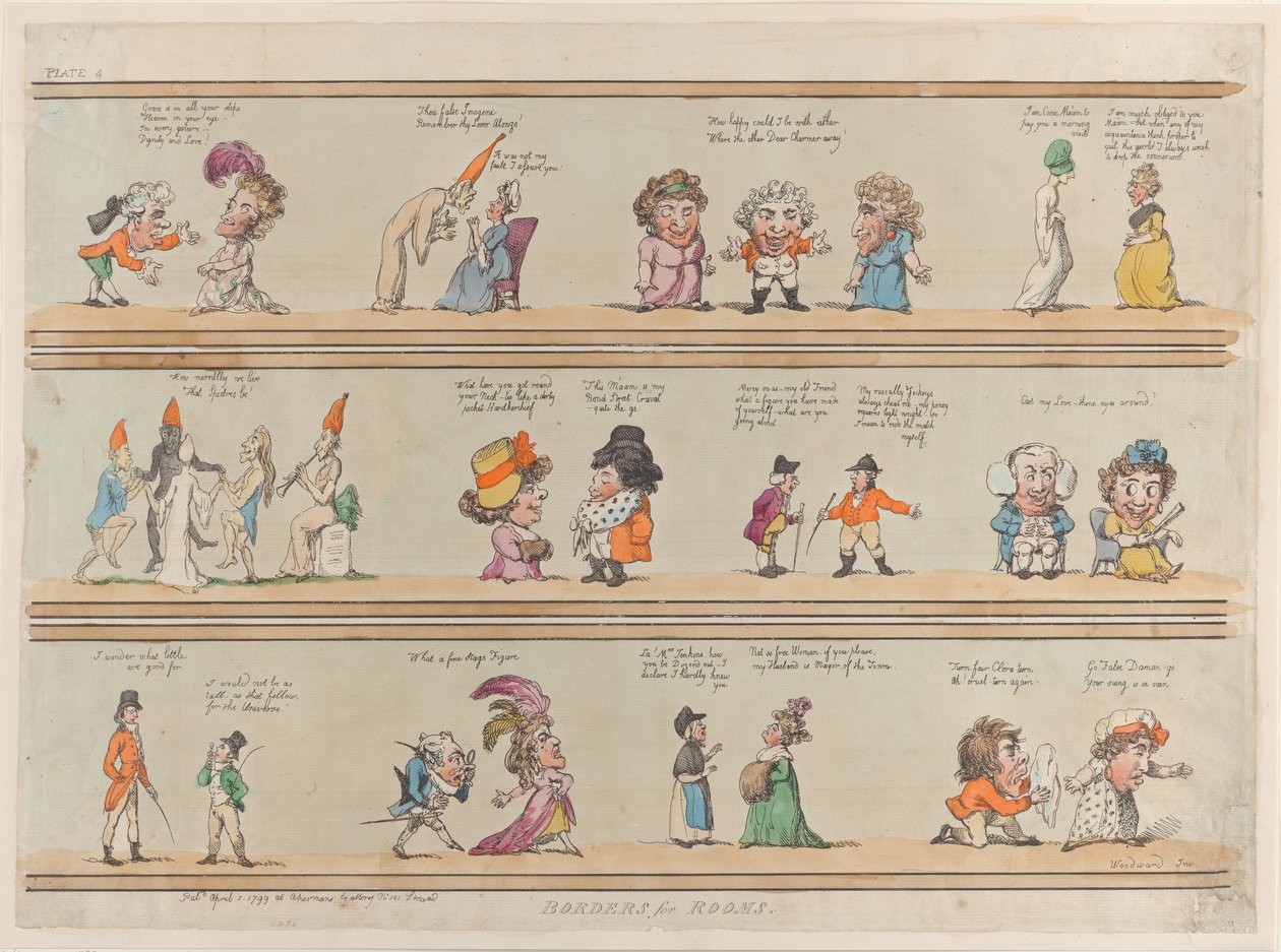 Huoneiden rajat, levy 4, 1. huhtikuuta 1799, 1. huhtikuuta 1799. tekijältä Thomas Rowlandson