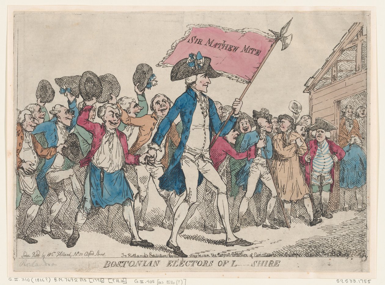 L-Shiren Bostonin vaaliruhtinaat, 1790, 1790. tekijältä Thomas Rowlandson