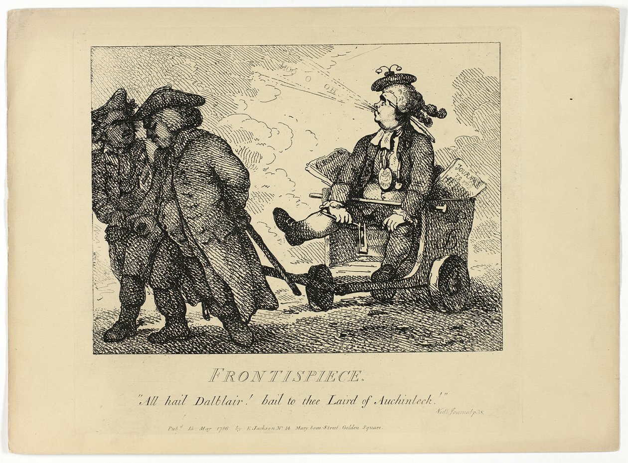 Boswellin matka Hebrideillä: Etukuva tekijältä Thomas Rowlandson