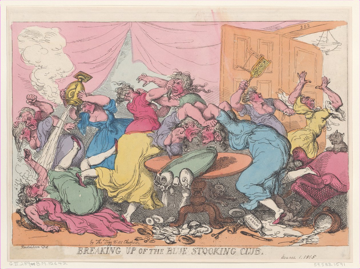 Blue Stocking Clubin hajoaminen, 1. maaliskuuta 1815, 1. maaliskuuta 1815. tekijältä Thomas Rowlandson