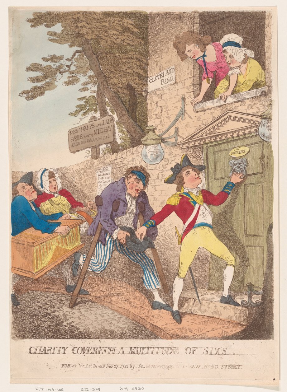 Hyväntekeväisyys kattaa monia syntejä, 27. marraskuuta 1781, 27 marraskuuta 1781. tekijältä Thomas Rowlandson