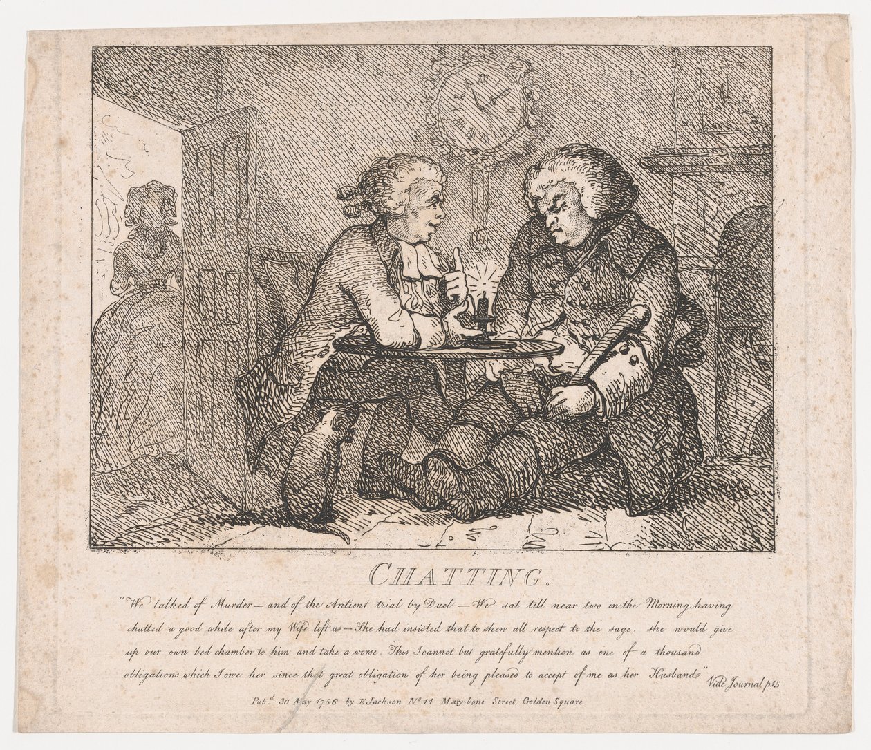 Chatting Picturesque Beauties of Boswell, Ensimmäinen osa, 30. toukokuuta 1786, 30. toukokuuta 1786. tekijältä Thomas Rowlandson