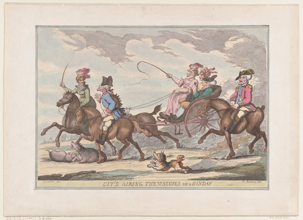 Cit esittelee itseään sunnuntaina, 1799, 1799. tekijältä Thomas Rowlandson