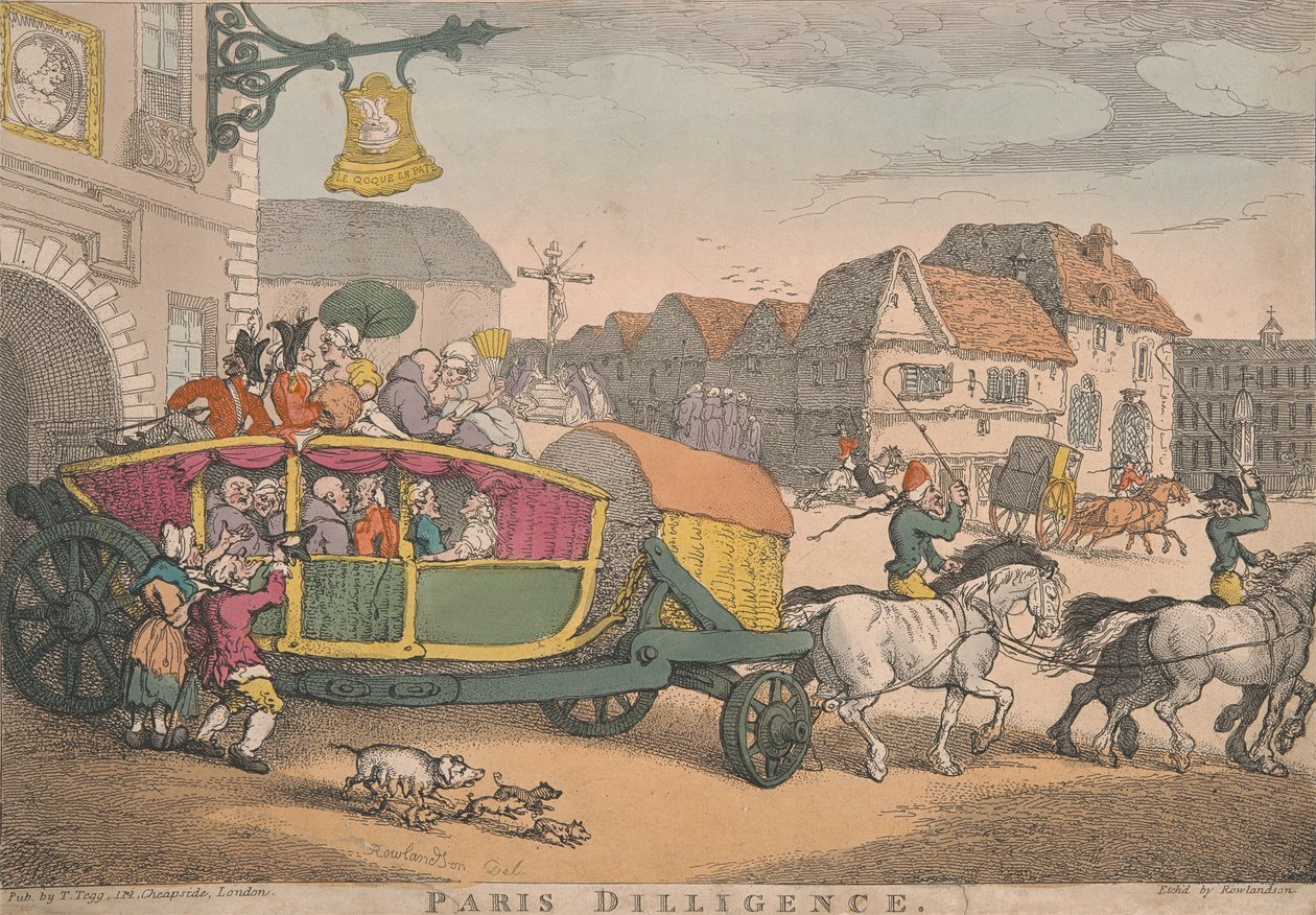 Valmennus: Paris Diligence tekijältä Thomas Rowlandson