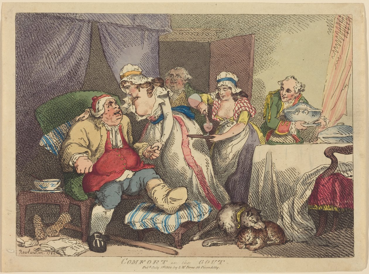 Mukavuutta kihtiä sairastaville tekijältä Thomas Rowlandson