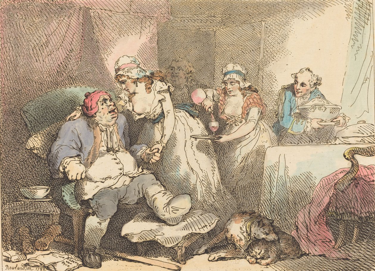 Kihdin lohdutus, 1785. tekijältä Thomas Rowlandson