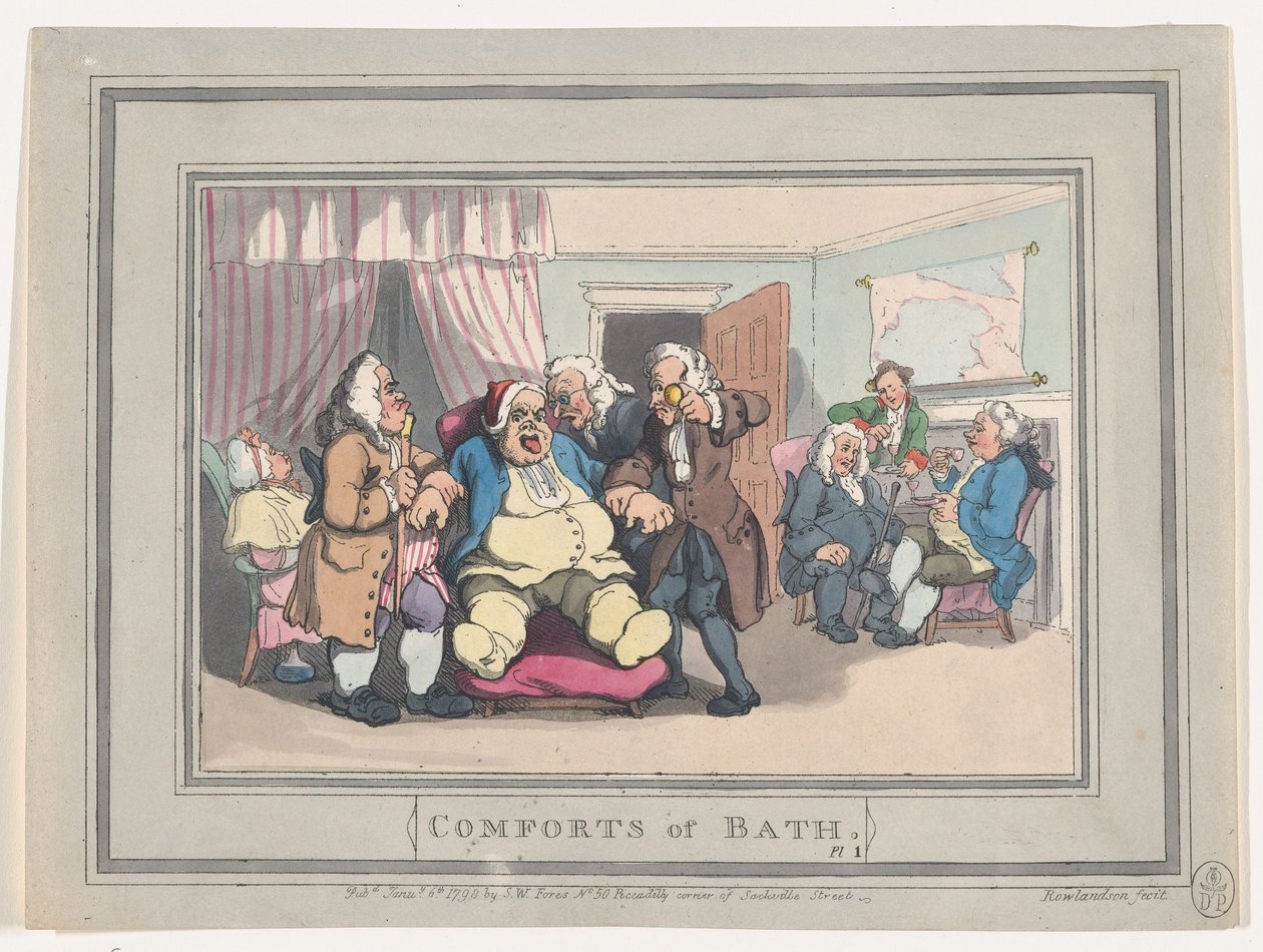 Comforts of Bath, levy 1, 6. tammikuuta 1798, 6. tammikuuta 1798. tekijältä Thomas Rowlandson