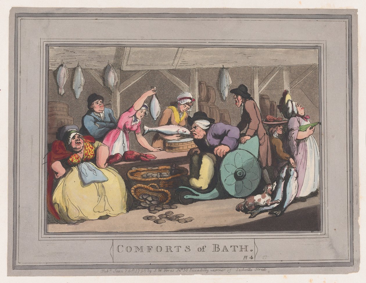 Comforts of Bath, levy 4, 6. tammikuuta 1798, 6. tammikuuta 1798. tekijältä Thomas Rowlandson