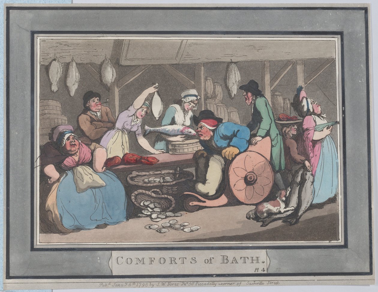 Comforts of Bath, levy 4, 6. tammikuuta 1798, 6. tammikuuta 1798. tekijältä Thomas Rowlandson
