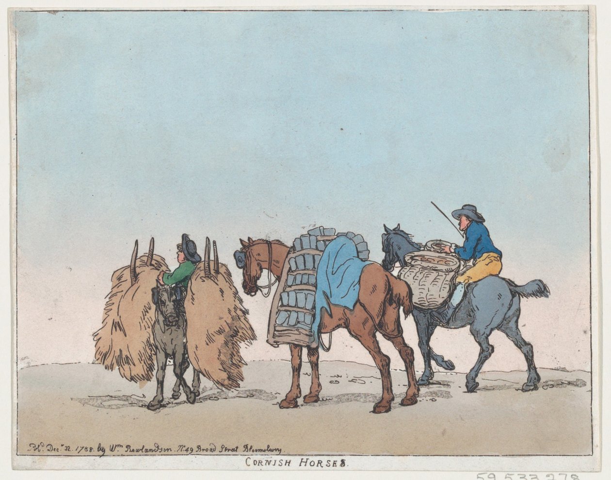 Cornish Horses, 29. joulukuuta 1788, 29. joulukuuta 1788. tekijältä Thomas Rowlandson