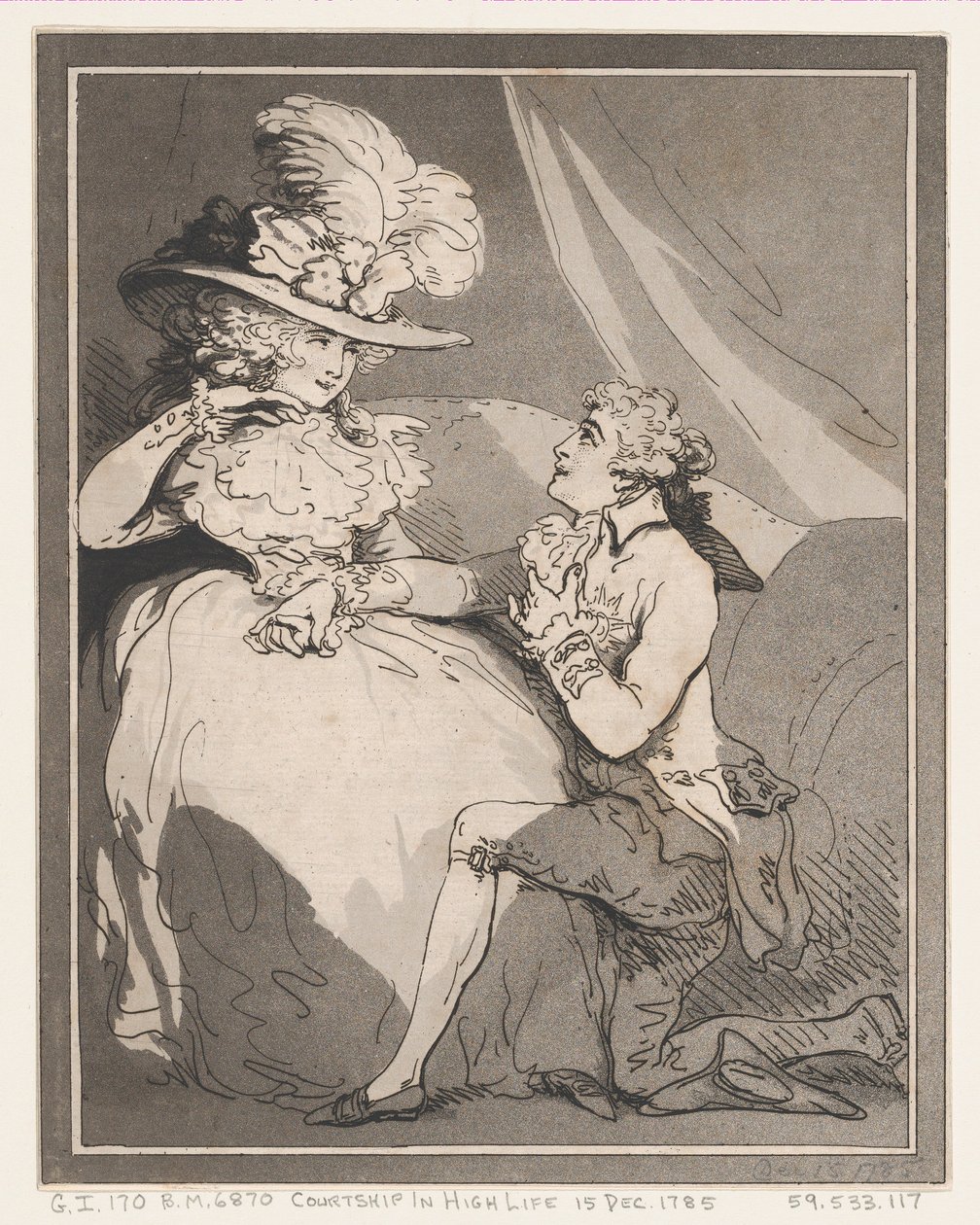 Courtship in High Life, 15. joulukuuta 1785, 15. joulukuuta 1785. tekijältä Thomas Rowlandson