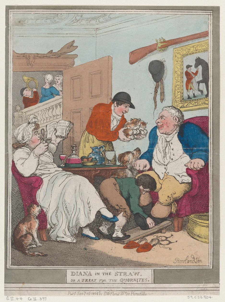 Diana oljissa eli herkku quorniiteille, 1. tammikuuta 1804, 1. tammikuuta 1804. tekijältä Thomas Rowlandson