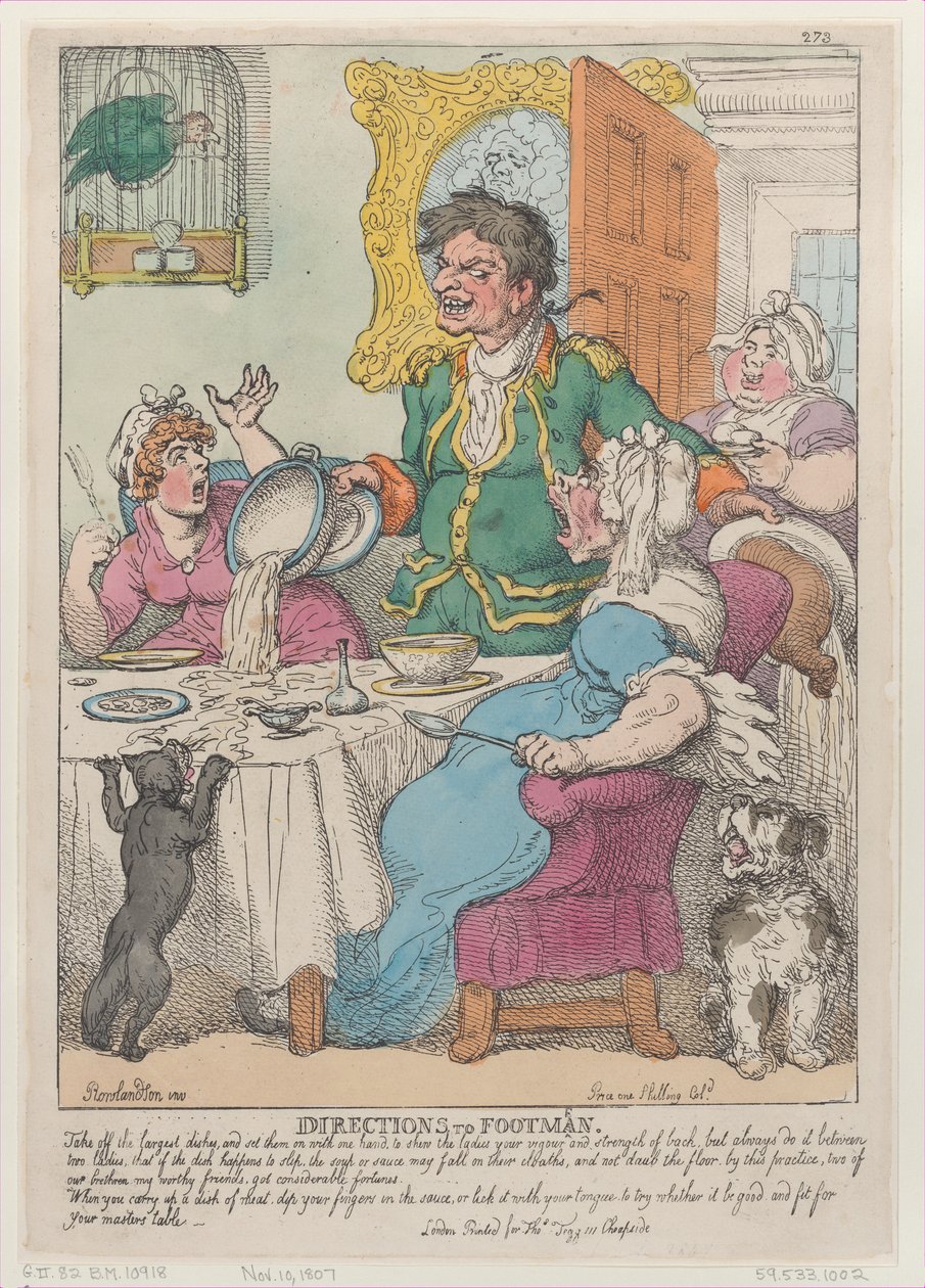 Ajo-ohjeet Footmenille, 10. marraskuuta 1807., 10. marraskuuta 1807. tekijältä Thomas Rowlandson