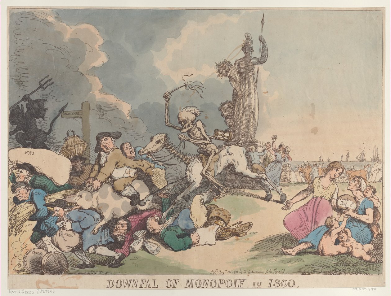 Monopolin romahdus vuonna 1800, 14. elokuuta 1800, 14. elokuuta 1800. tekijältä Thomas Rowlandson