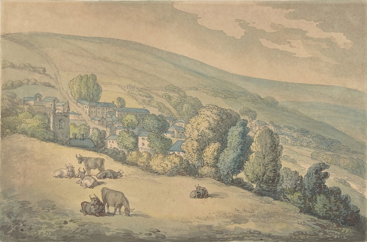 Downlands, Sussex, 1780-1827. tekijältä Thomas Rowlandson