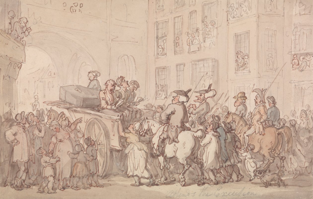Dr. Syntax osallistuu teloituksiin tekijältä Thomas Rowlandson