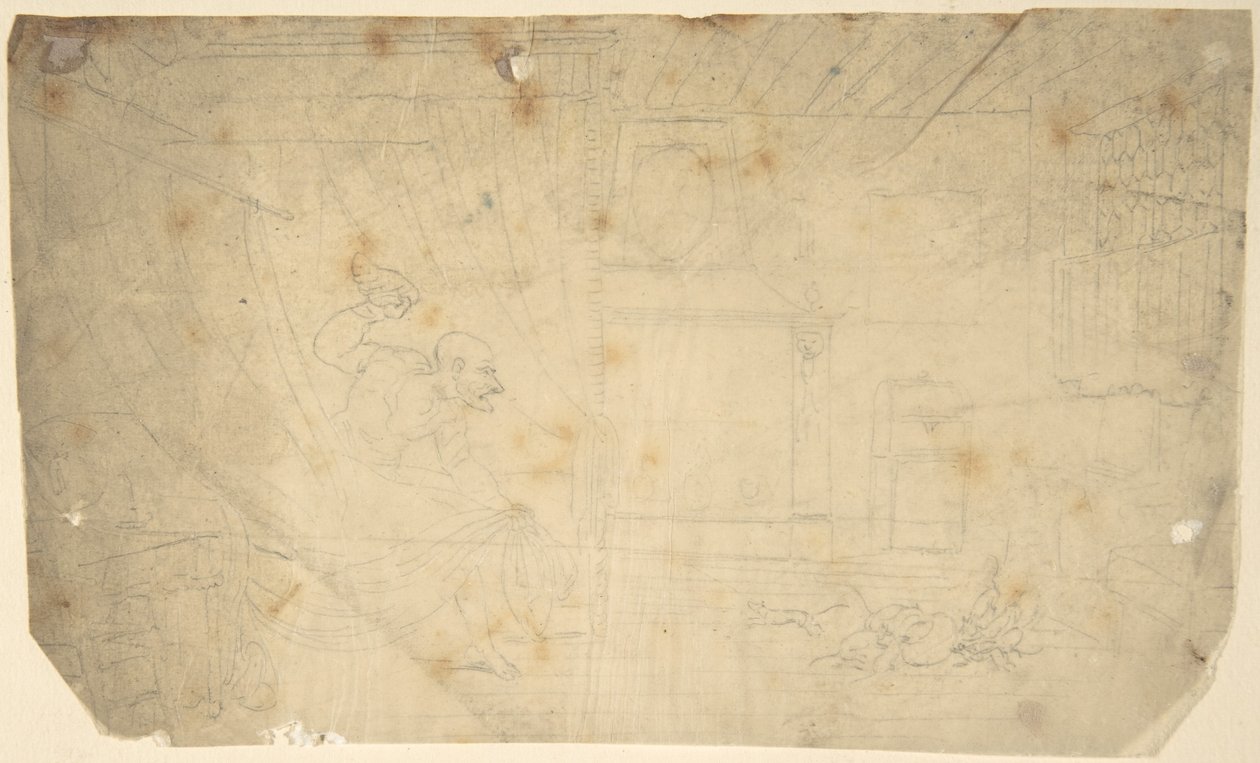 Tohtori Syntax menettää peruukkinsa tekijältä Thomas Rowlandson