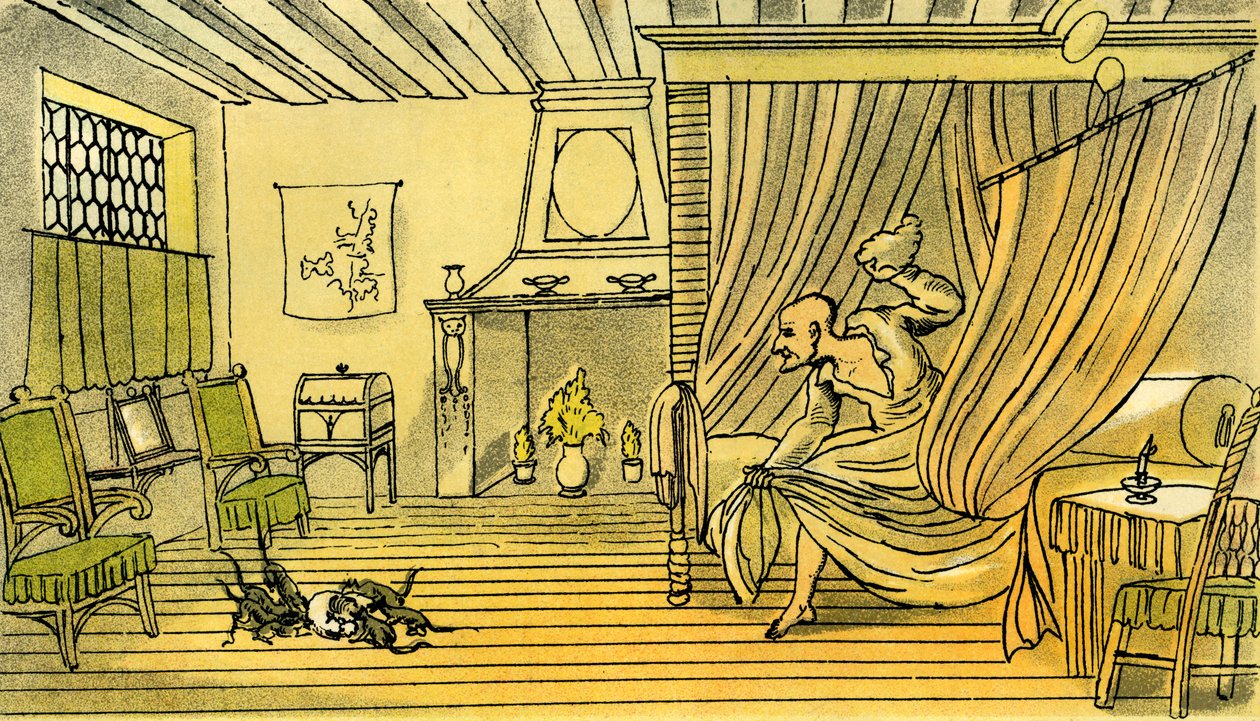 "Dr Syntax menettää peruukkinsa" tekijältä Thomas Rowlandson
