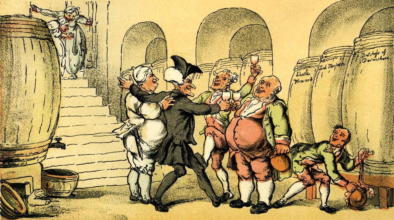 "Dr Syntax tehty vapaaksi kellarista" tekijältä Thomas Rowlandson