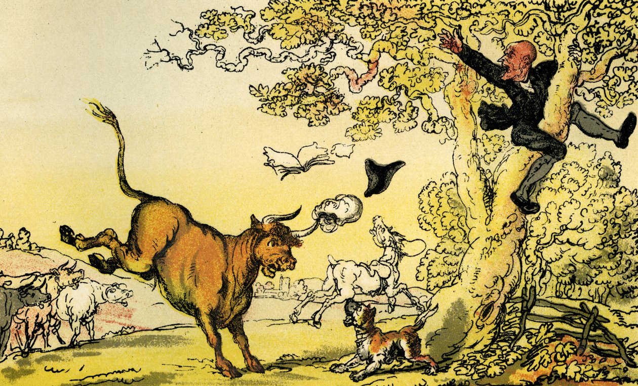 "Tohtori syntaksi härän takaa" tekijältä Thomas Rowlandson